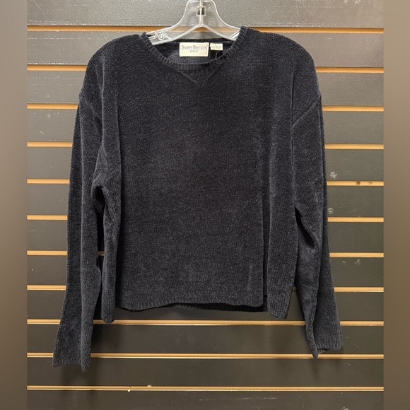 Barry Bricken Sweaters - Barry Bricken Sport Black Chenille Sweater – Vintage – Size L